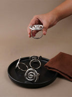 4-Piece Stainless Steel Spiral Napkin Ring Set - The Golden Theory