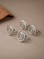 4-Piece Stainless Steel Spiral Napkin Ring Set - The Golden Theory