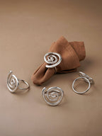 4-Piece Stainless Steel Spiral Napkin Ring Set - The Golden Theory