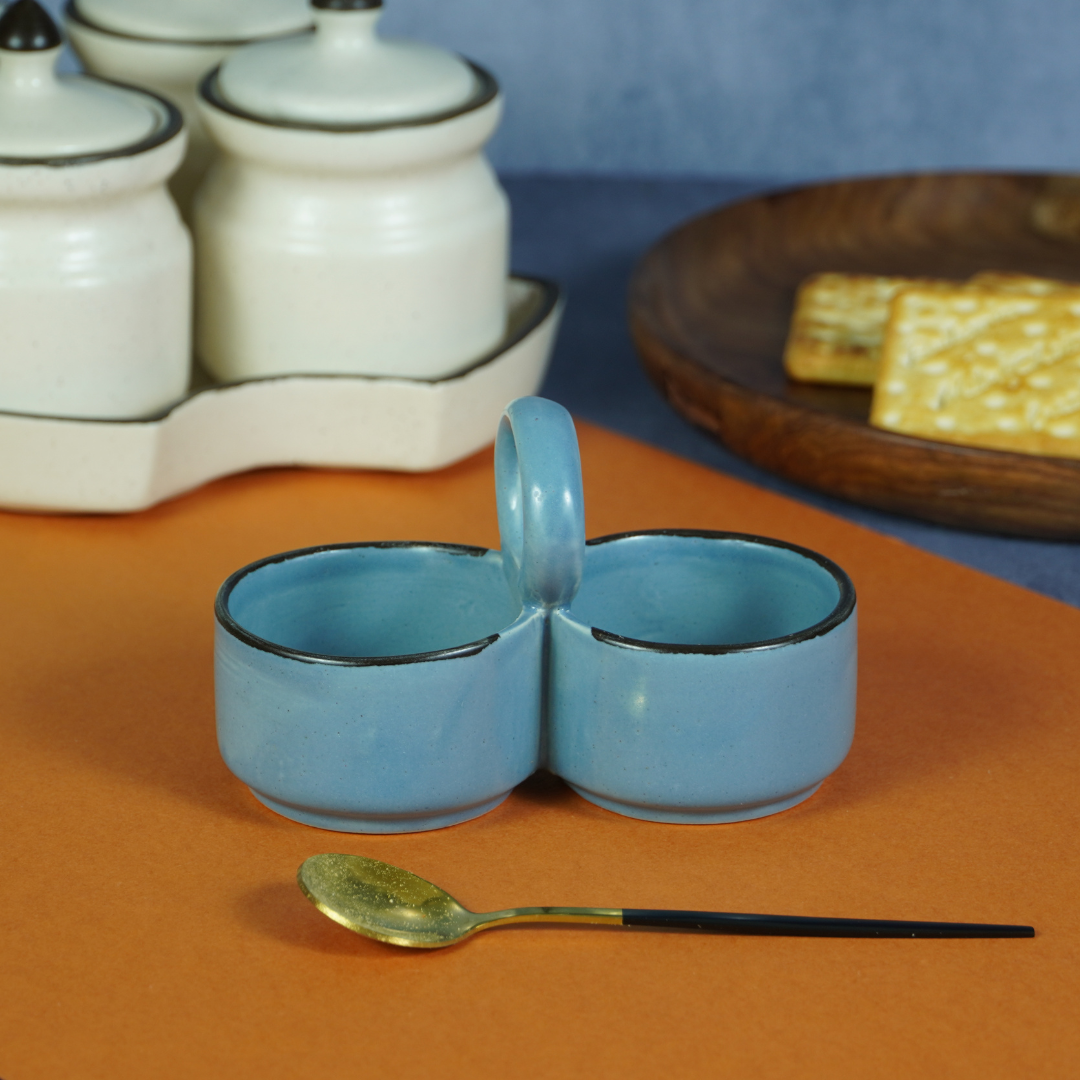 Blue Ceramic Salt and Pepper Bowl Main image