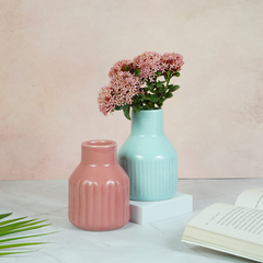 Pastel Blue Ceramic Decorative Vase