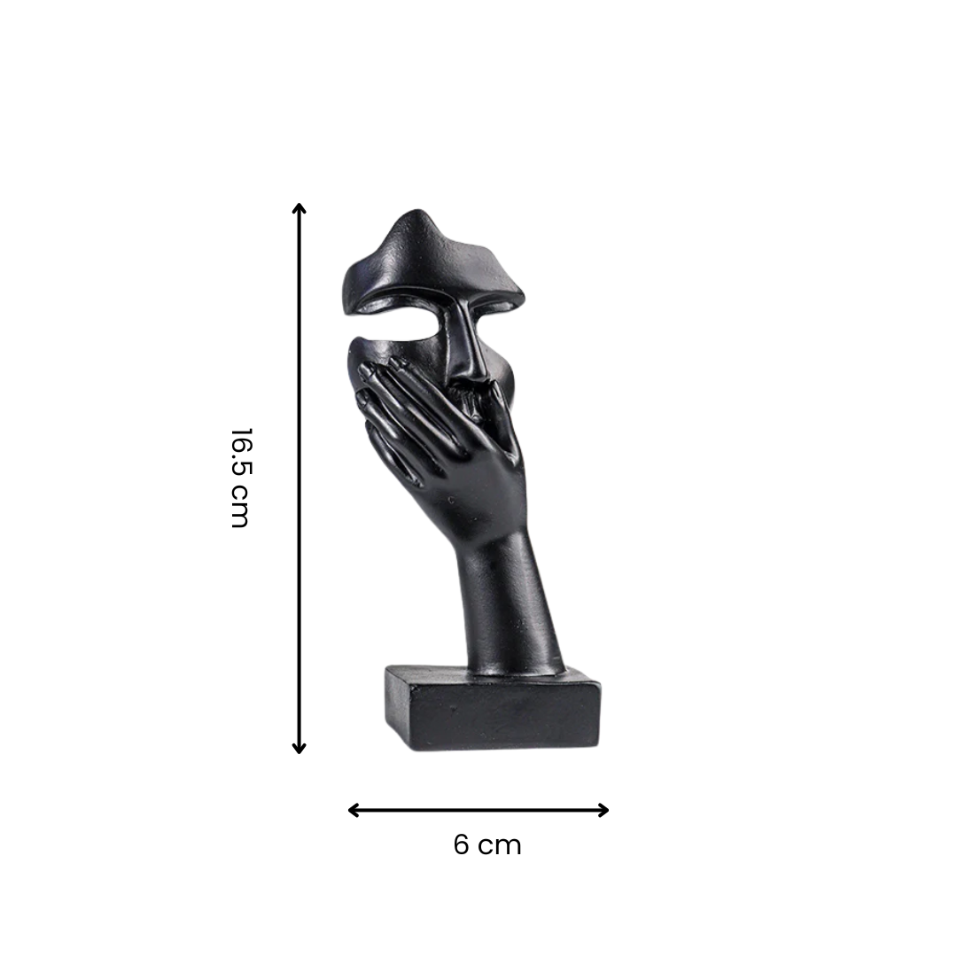 Black Abstract Face Sculptures | Set of 3