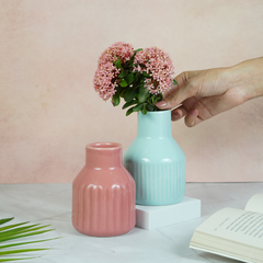 Pastel Blue Ceramic Decorative Vase