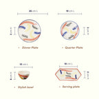 Multicolor Ceramic Dinner Set - Set of 19