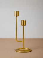 Golden Candle Holder – Dual-Level Design