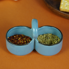 Blue Ceramic Salt and Pepper Bowl