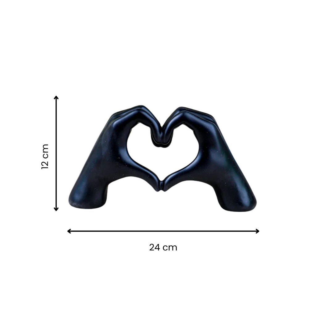 Black Heart Hands Figurine