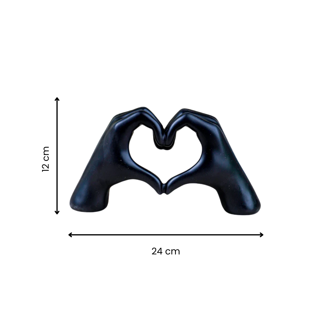 Black Heart Hands Figurine