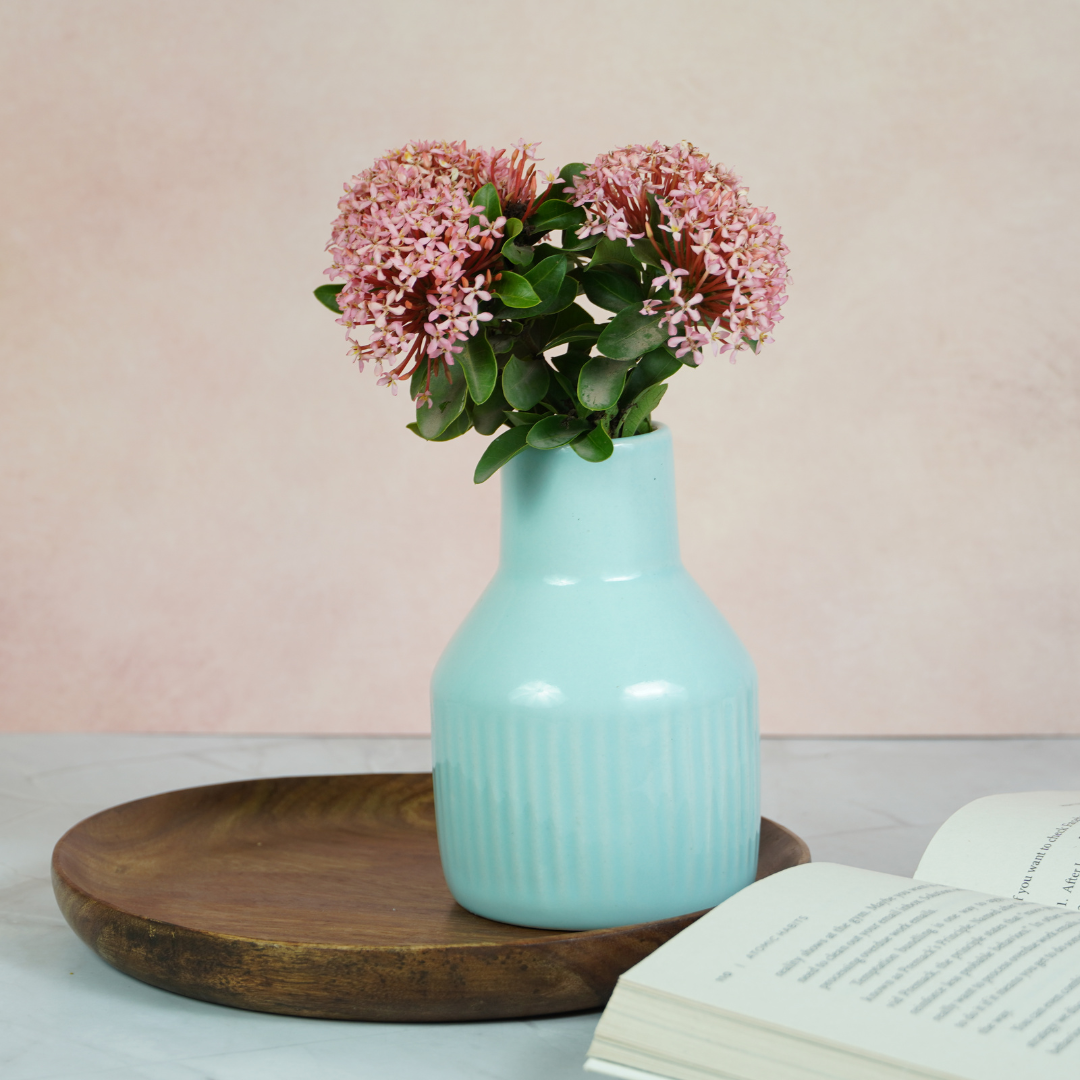 Pastel Blue Ceramic Decorative Vase