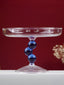 Glass Jewelry Holder with Blue Orb Stem