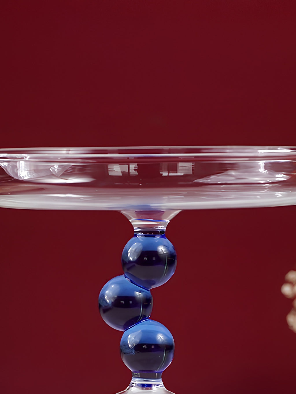 Glass Jewelry Holder with Blue Orb Stem