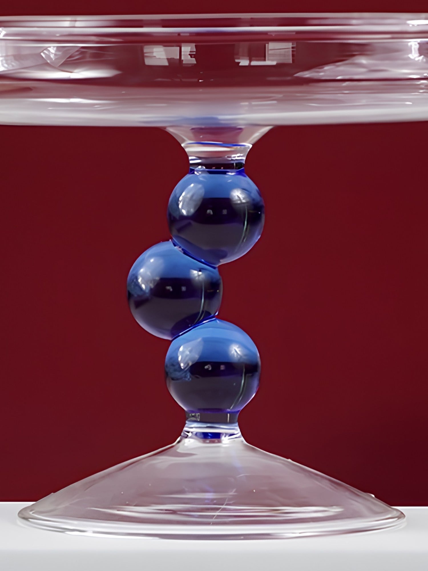 Glass Jewelry Holder with Blue Orb Stem