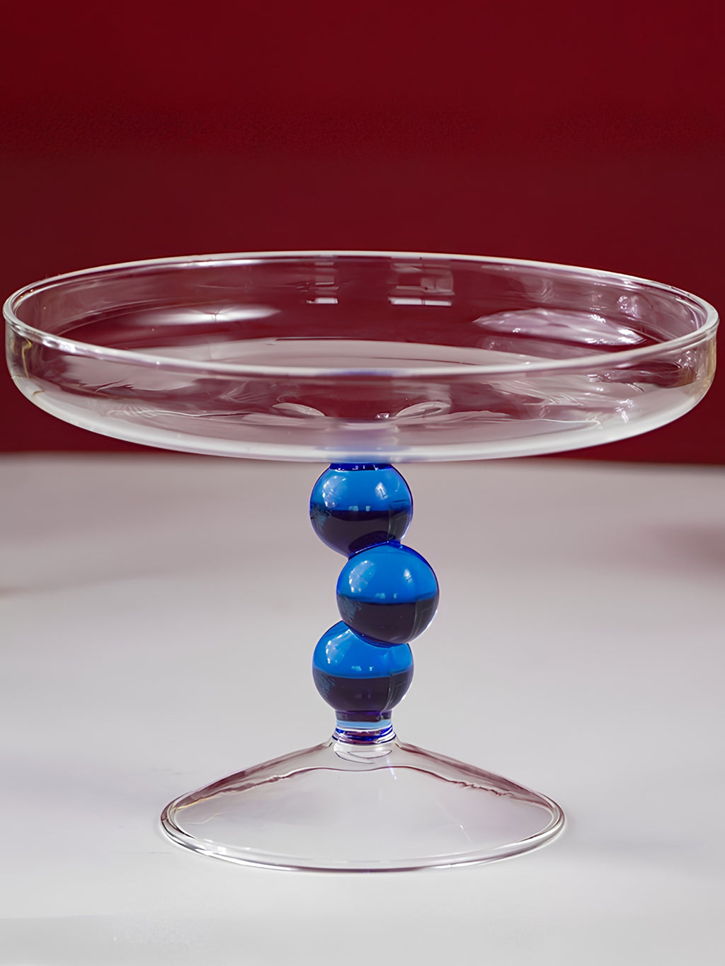 Glass Jewelry Holder with Blue Orb Stem