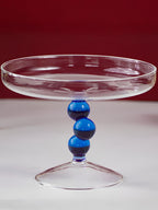 Glass Jewelry Holder with Blue Orb Stem