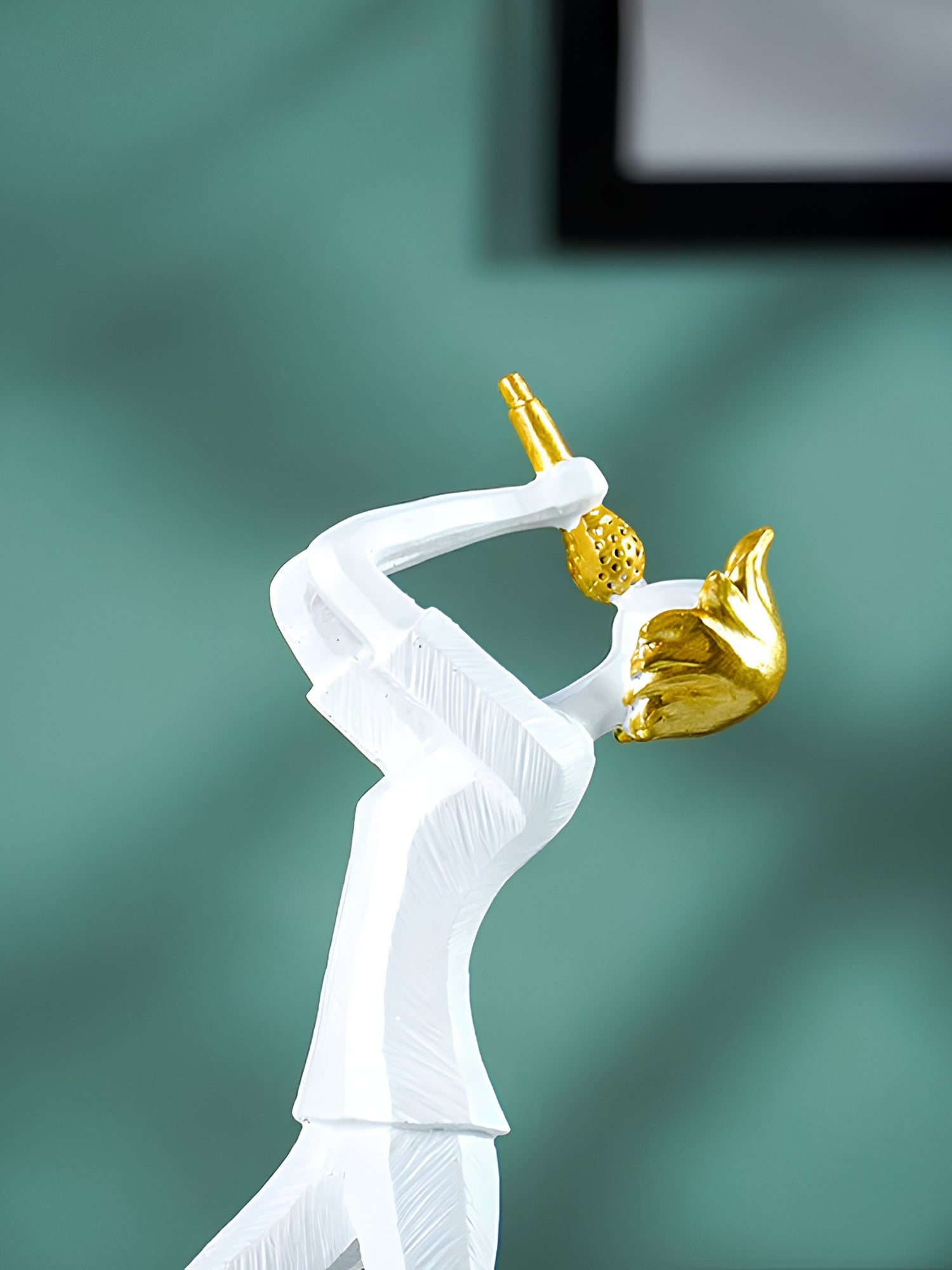 White and Gold Musician Sculpture Secondary image