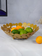Gold Fruit Bowl with Round Discs