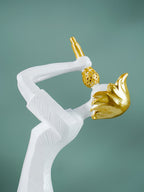 White and Gold Musician Sculpture