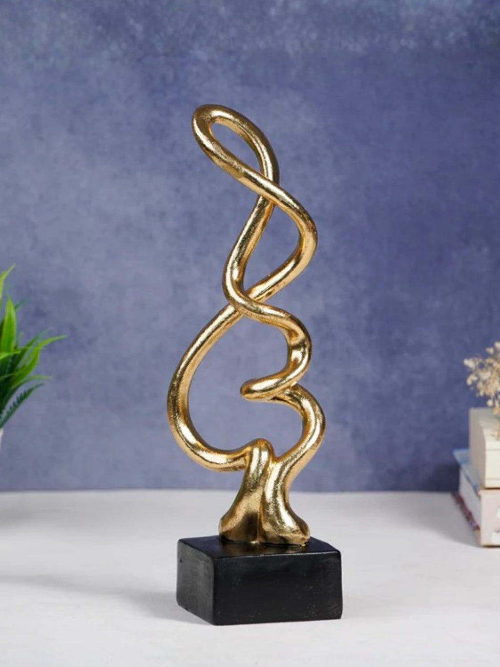 Gold Abstract Twist Sculpture - Unique Modern Art Decor