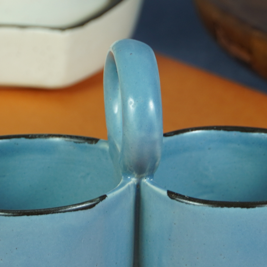 Blue Ceramic Salt and Pepper Bowl