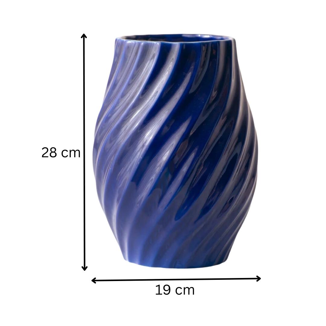 Blue Ceramic Flower Vase