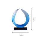 Blue and Silver Abstract Wave Sculpture