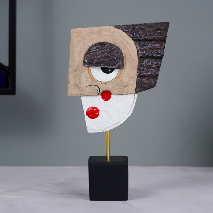 Abstract Cubist Face Sculpture