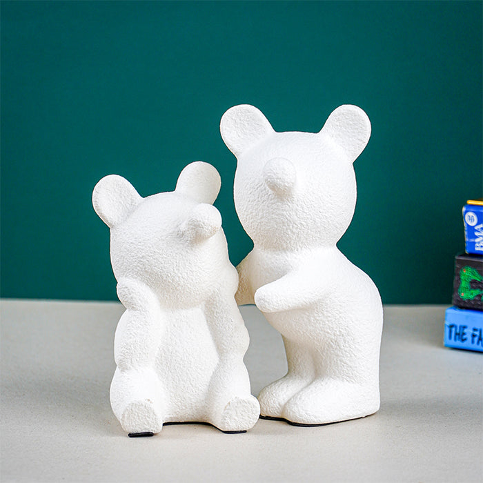 White Bear-Shaped Bookends