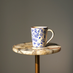 Ceramic Mug with Blue Floral Print