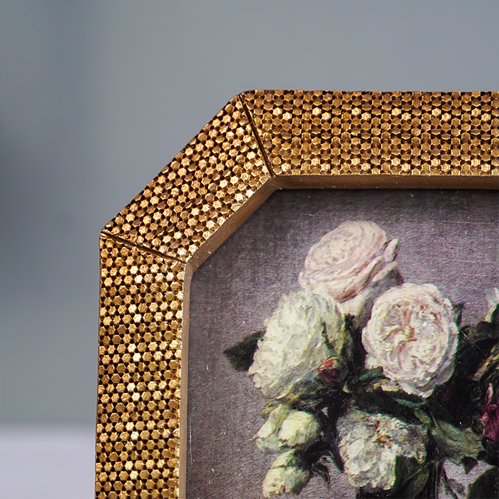 Gold Octagonal Photo Frame with Textured Detail