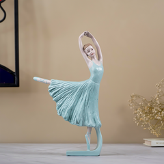 Dancing Aqua Blue Ballerina Figurine