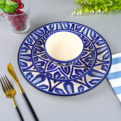 Blue Floral Mandala Design Dinnerware - Set of 18