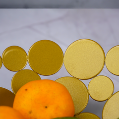 Gold Fruit Bowl with Round Discs