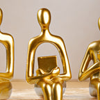 Golden Sitting Figurines | Set of 3