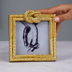 Gold Textured Photo Frame with Knot Detail