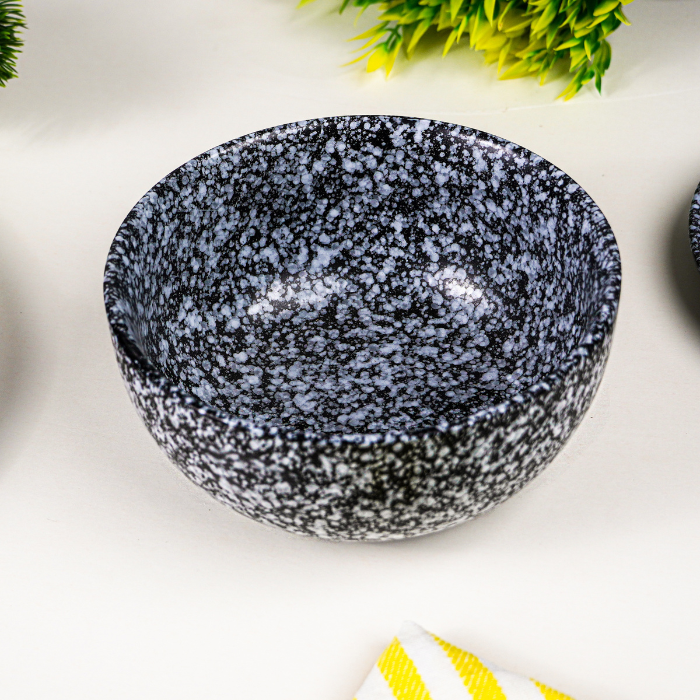 Black and White Speckled Ceramic Dinnerware - Set of 23