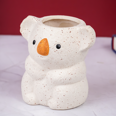 Charming Speckled Koala Planter - Beige Ceramic with Adorable Design