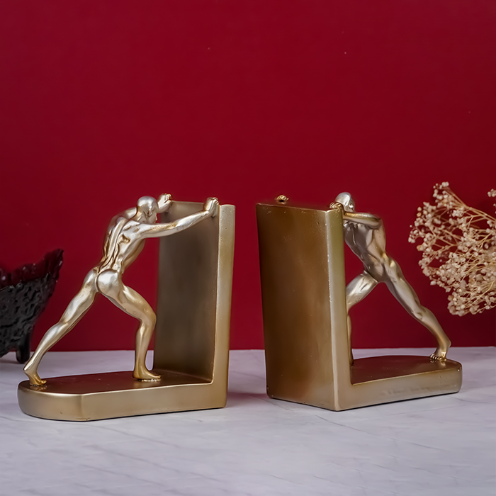 Gold Human Figure Bookends