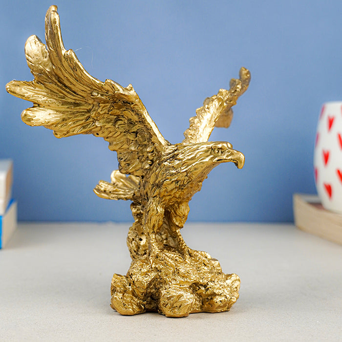 Golden Textured Eagle Sculpture