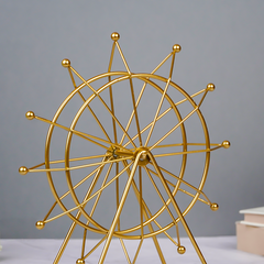 Gold Ferris Wheel Table Decor with Geometric Base