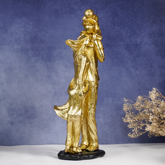 Golden Family Embrace Sculpture