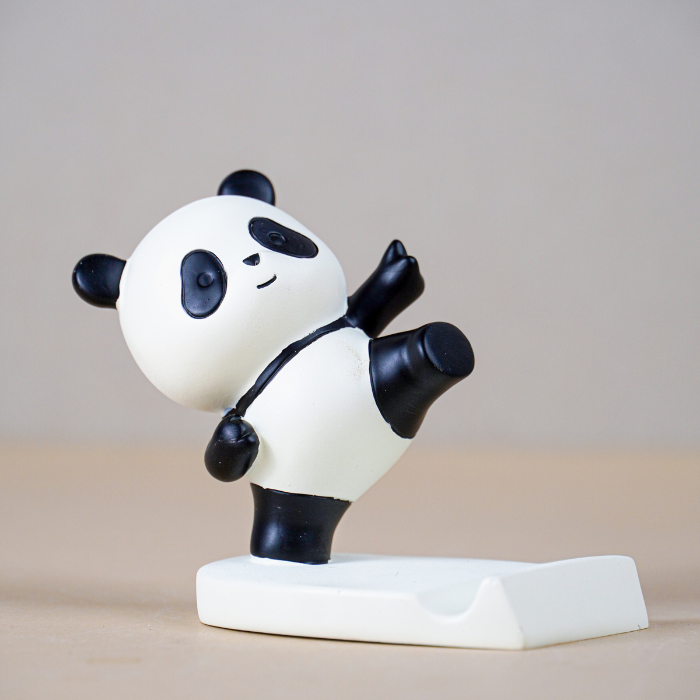 Panda-Shaped Phone Holder in Black and White