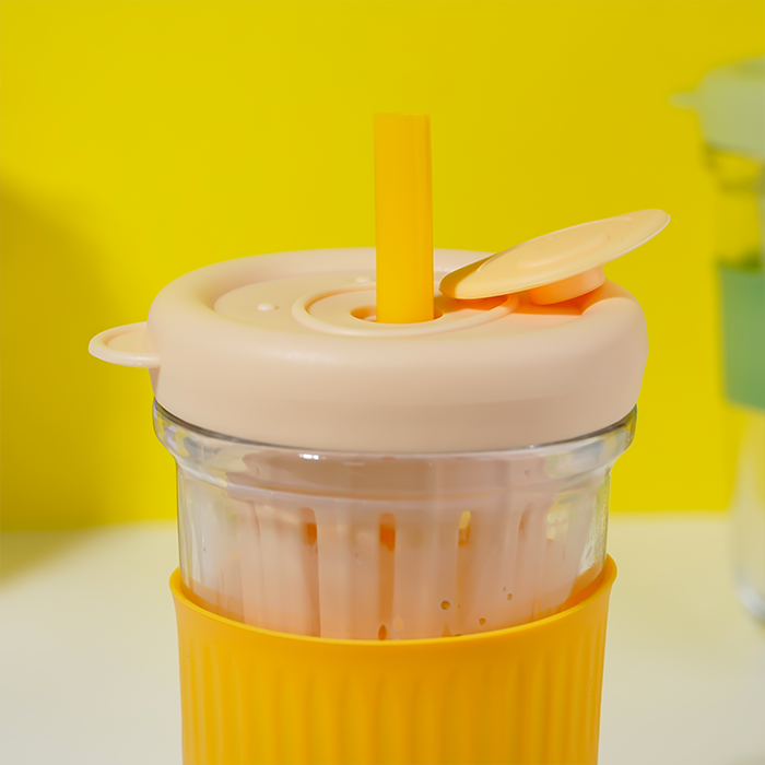 Orange Silicone Grip Sipper with Infuser