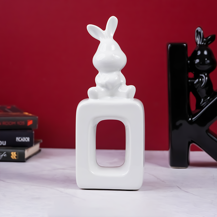 Black and White Bunny Bookends