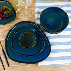 Midnight Blue Ceramic Dinnerware - Set of 20