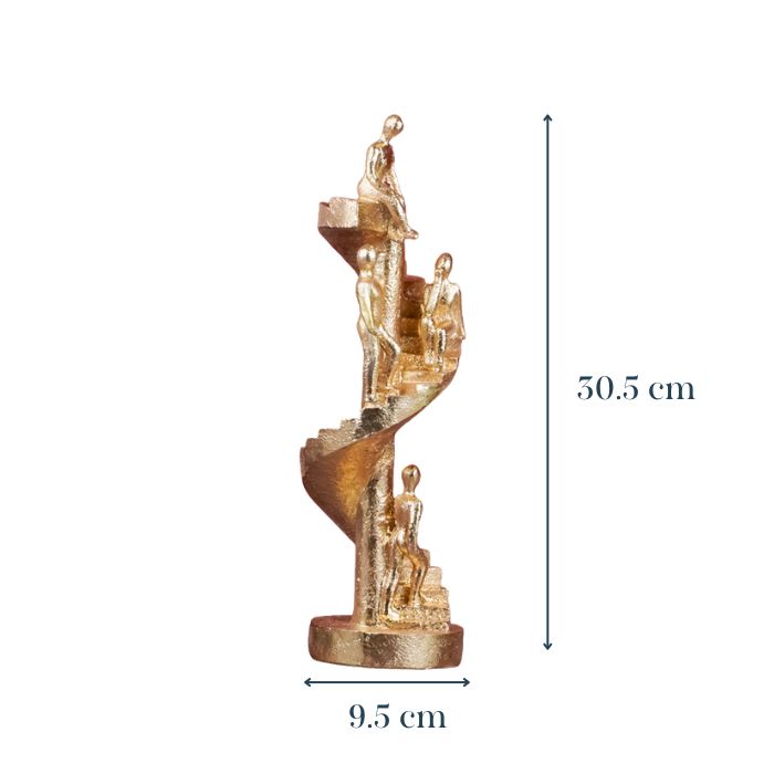 Gold Figures on Spiral Staircase Sculpture