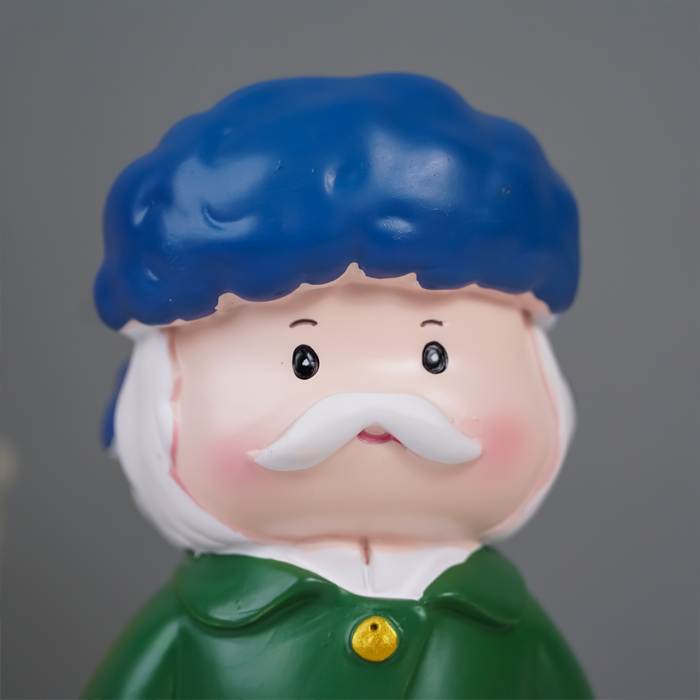 Cute Grandpa Figurine with Blue Hat and Green Coat