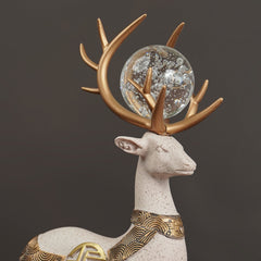 2Pcs White Modern Deer Resin Figurines for Home Décor