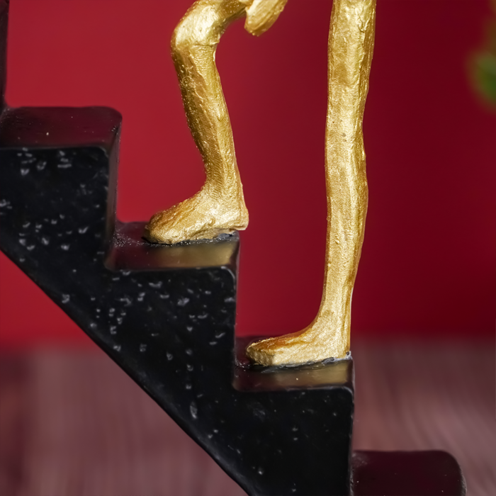 Men Climbing Staircase Sculpture - Modern Inspirational Art