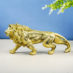 Gold Walking Lion Statue