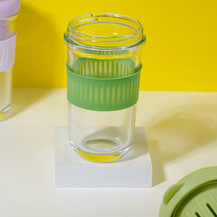 Green Silicone Grip Sipper with Infuser